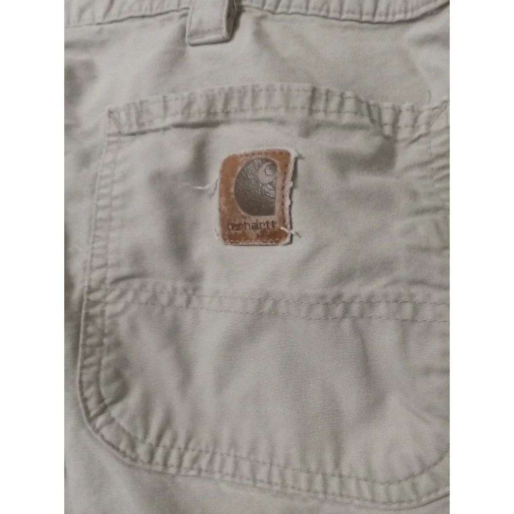 Carhartt Mens Tan Khaki‎ Canvas Carpenter Work Shorts Size 40 Utility Pocket
